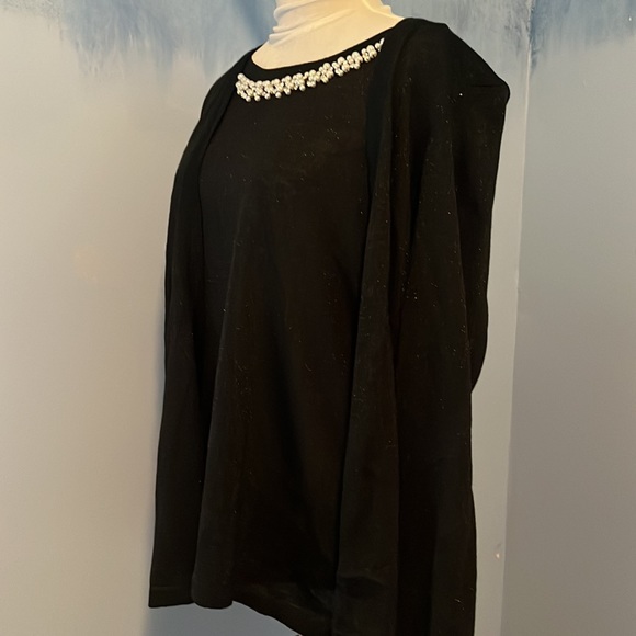 NWT- Elementz black Pearl and Diamond accents sweater/blouse $17 - Picture 6 of 9